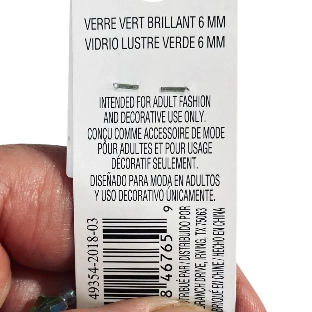 Bead Landing NWT 9 inch Strand Green Glass Beads 6MM Jewelry Making Crafting